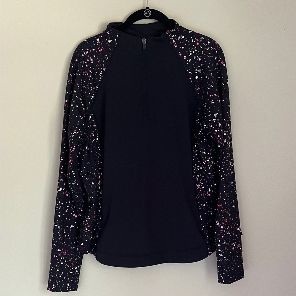 Talbots Black and Pink Speckled Tunic Top